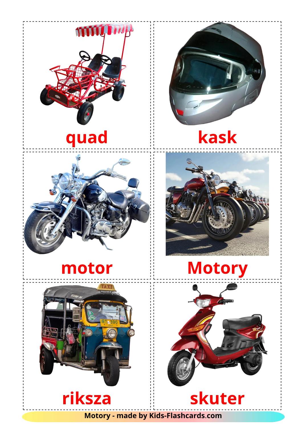 Motorcycles - 13 Free Printable polish Flashcards 