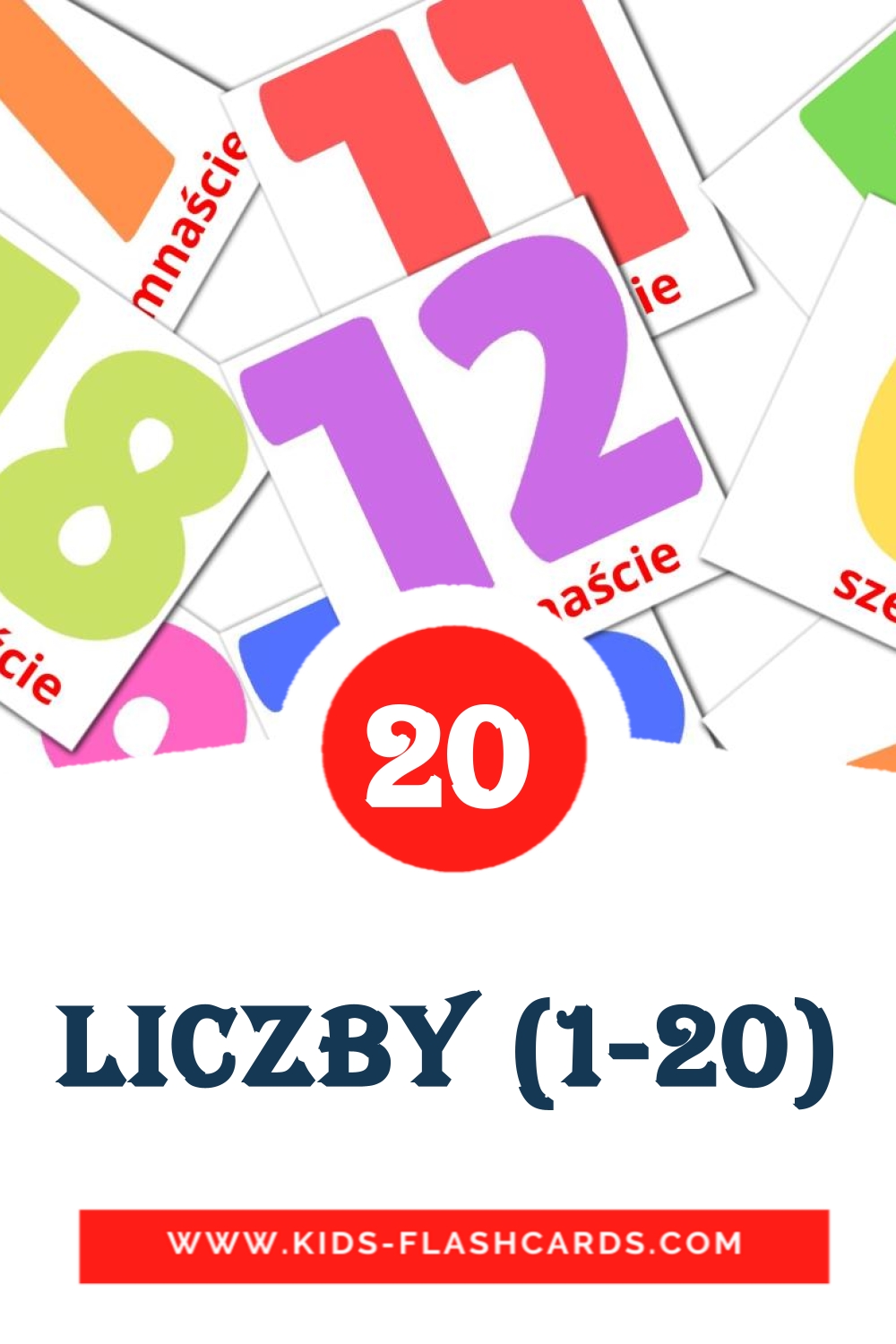 20 cartes illustrées de Liczby (1-20) pour la maternelle en polonais