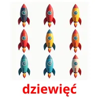 dziewięć picture flashcards