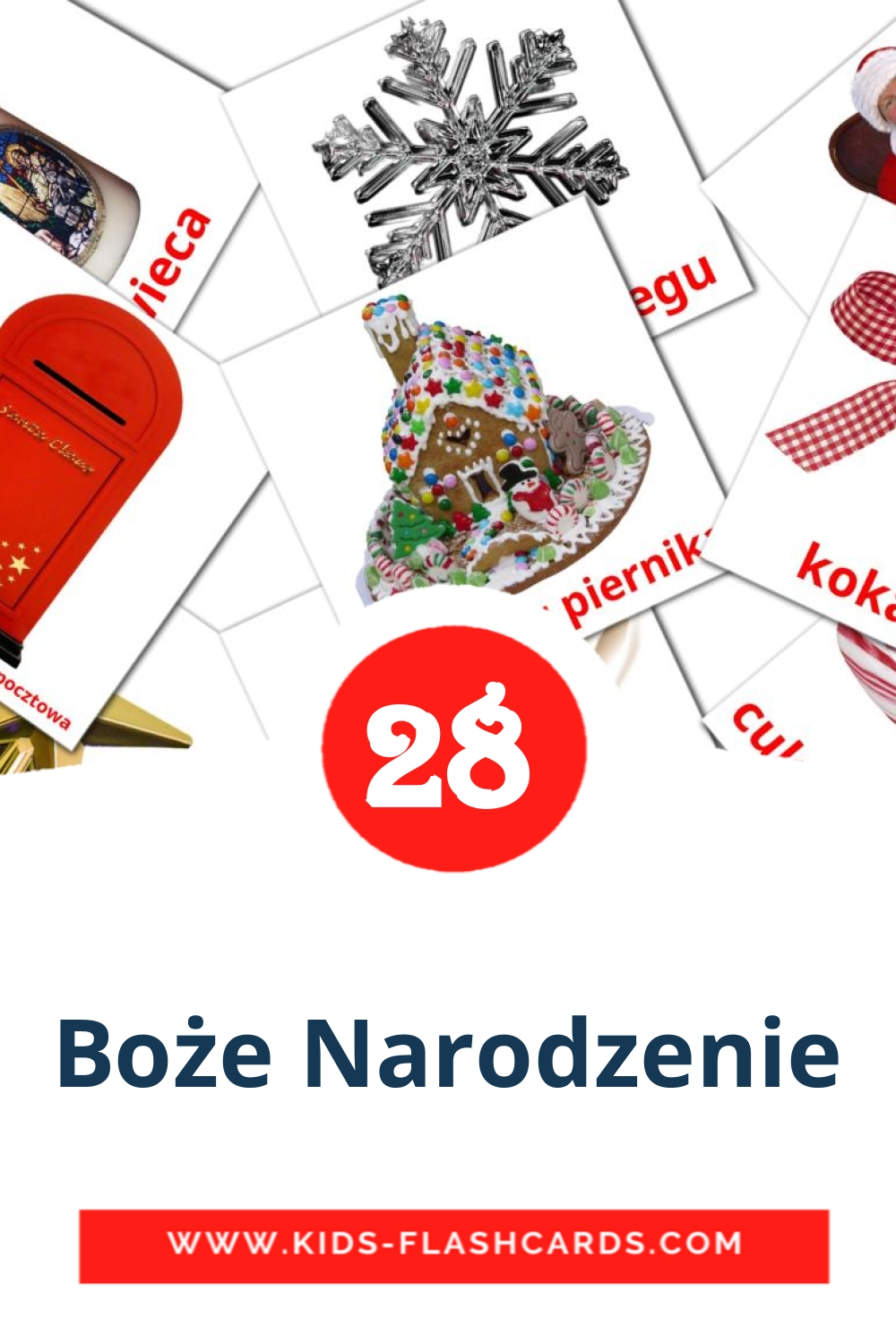 28 tarjetas didacticas de Boże Narodzenie para el jardín de infancia en polaco