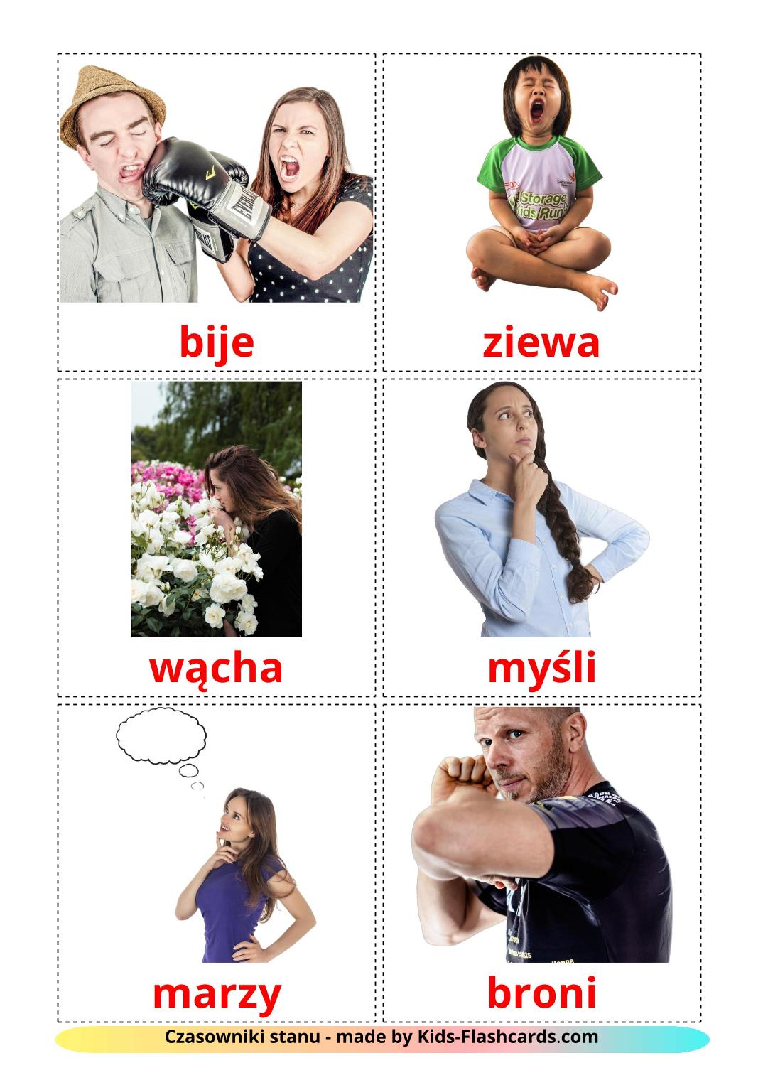 Глаголы состояния - 23 Карточки Домана на польском