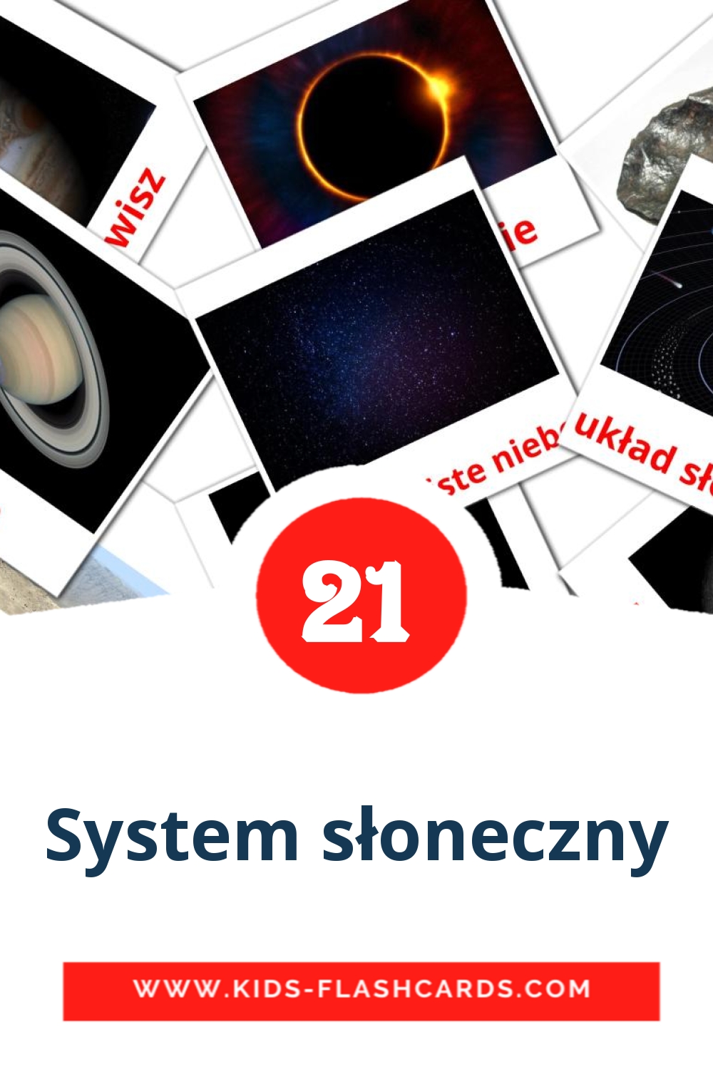 System słoneczny на польском для Детского Сада (21 карточка)