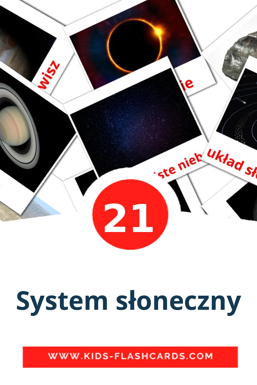 System słoneczny на польском для Детского Сада (22 карточки)