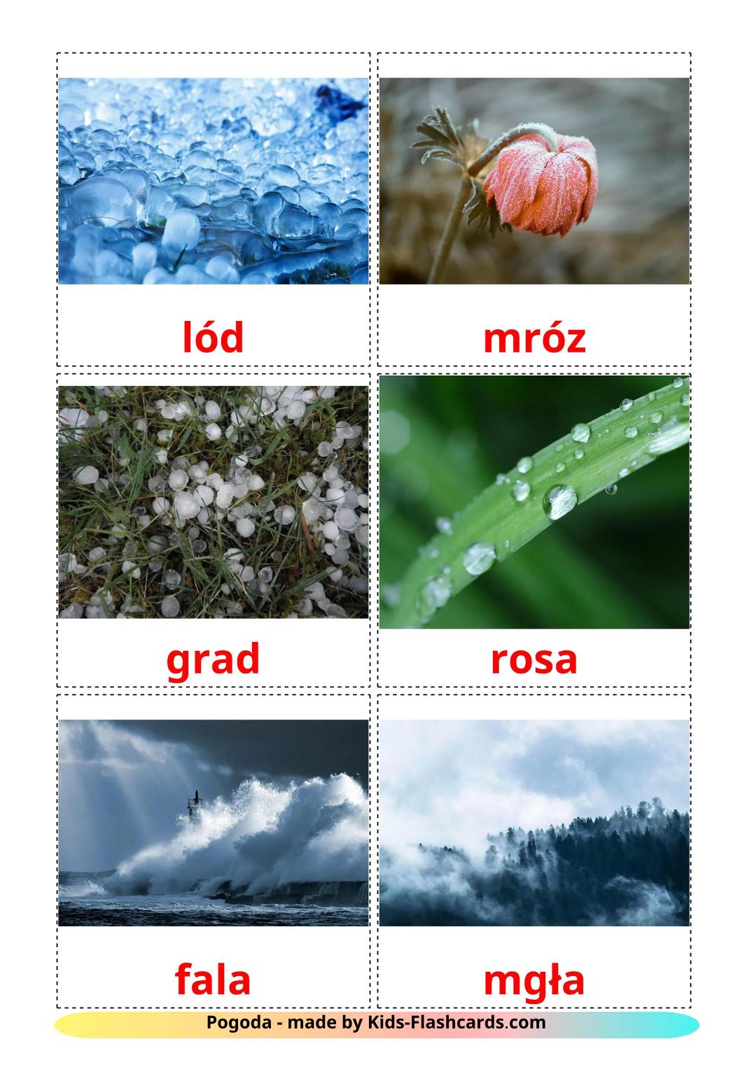 Weather - 32 Free Printable polish Flashcards 