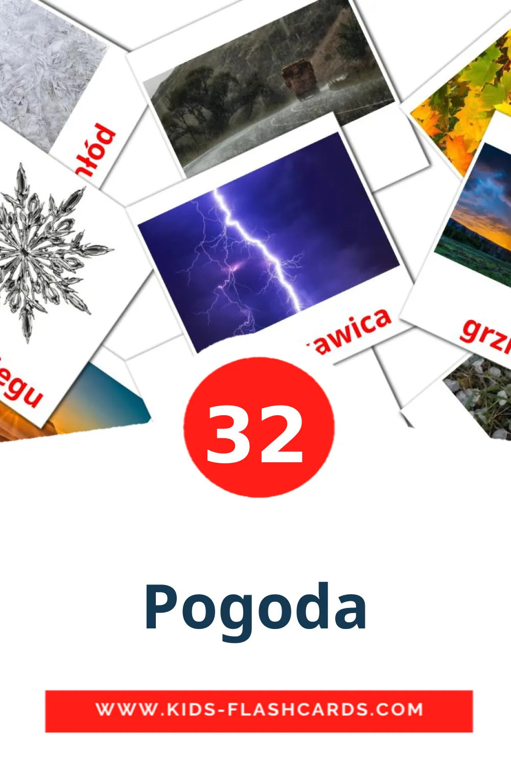 32 Pogoda Picture Cards for Kindergarden in polish