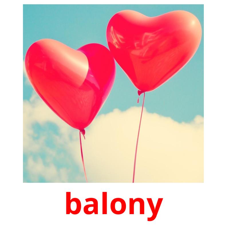 balony picture flashcards