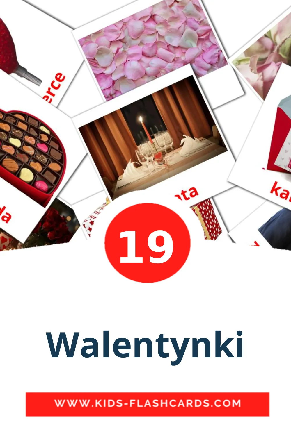 19 Walentynki Picture Cards for Kindergarden in polish