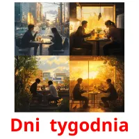 Dni  tygodnia flashcards illustrate