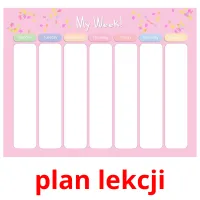 plan lekcji flashcards illustrate