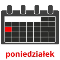 poniedziałek flashcards illustrate