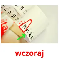 wczoraj flashcards illustrate