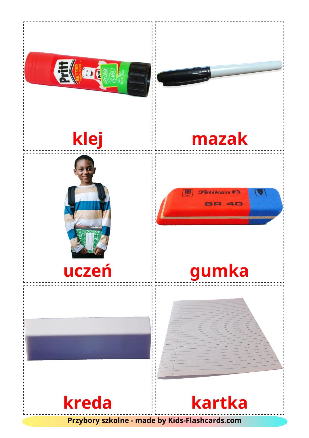 Objekte im Klassenzimmer - 36 kostenlose, druckbare Polnisch Flashcards 
