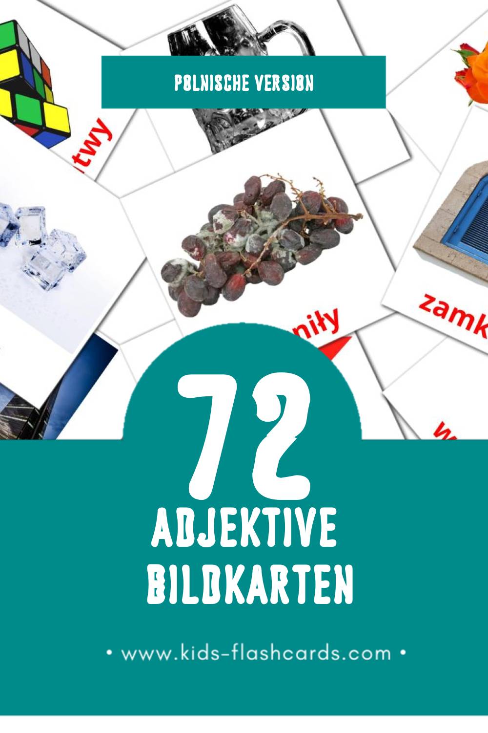 Visual Przymiotniki Flashcards für Kleinkinder (72 Karten in Polnisch)