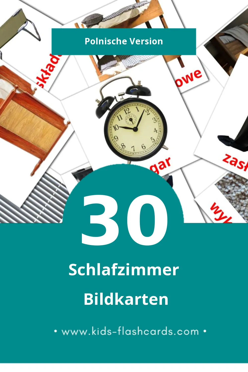 Visual Sypialnia Flashcards für Kleinkinder (30 Karten in Polnisch)