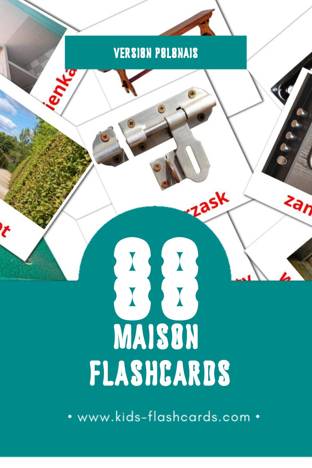 Flashcards Visual Dom pour les tout-petits (88 cartes en Polonais)