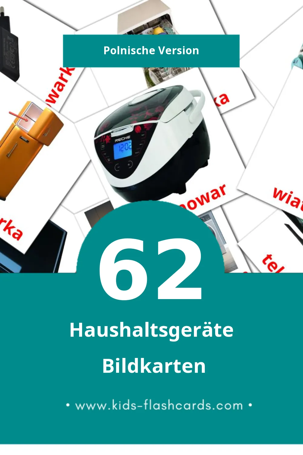 Visual Sprzęt AGD Flashcards für Kleinkinder (62 Karten in Polnisch)