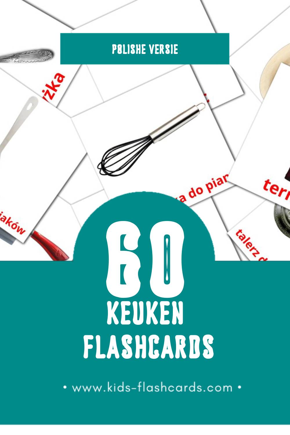 Visuele Kuchnia Flashcards voor Kleuters (60 kaarten in het Polish)