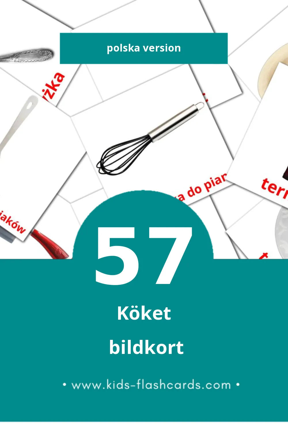 Visuella Kuchnia för småbarn (57 bildkort för barn på Polska)