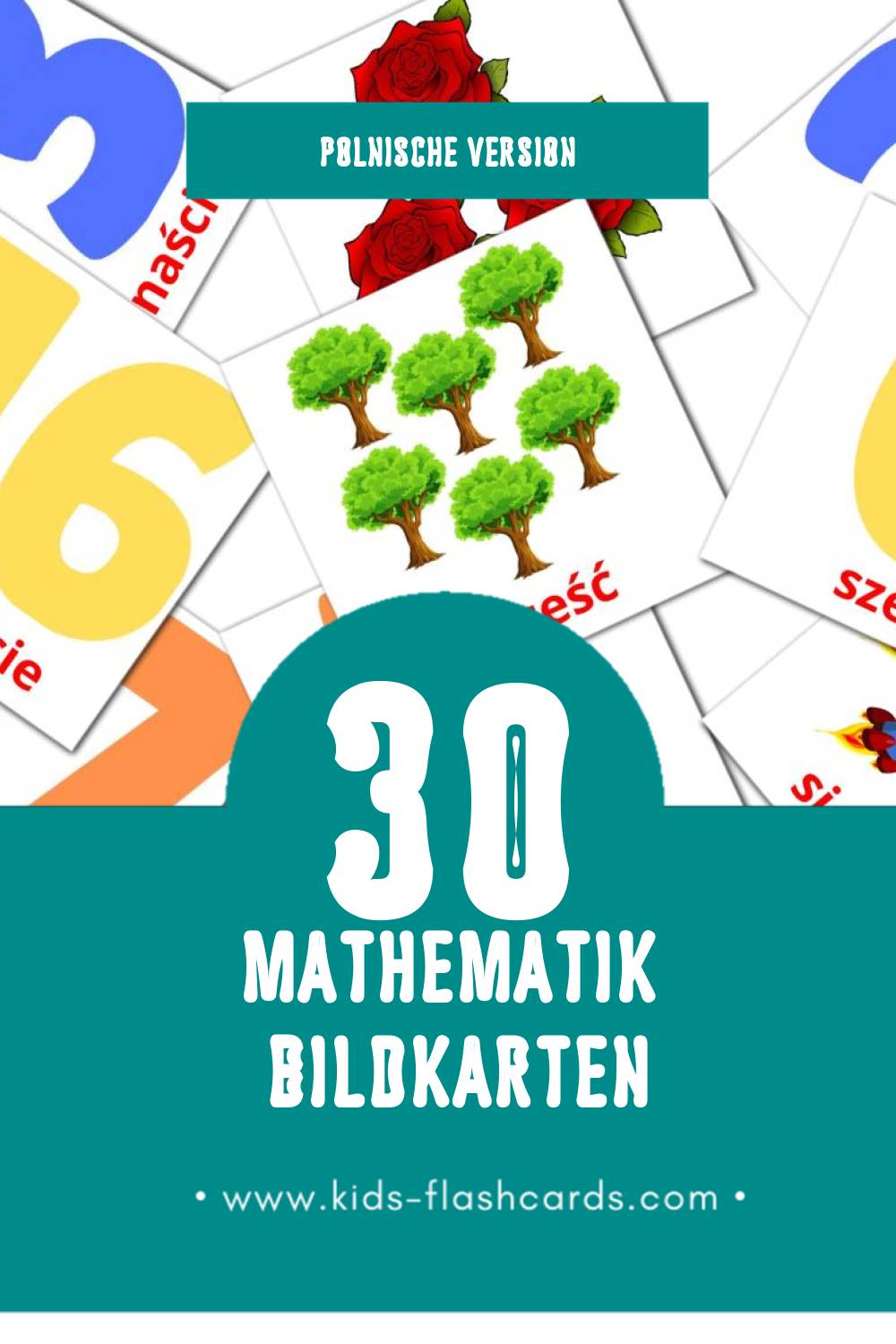 Visual Matematyka Flashcards für Kleinkinder (30 Karten in Polnisch)