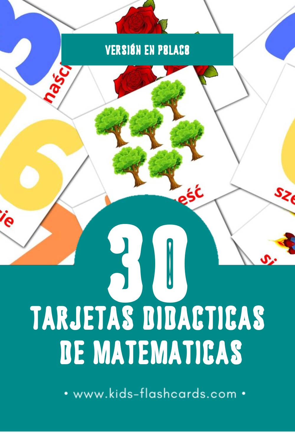 Tarjetas visuales de Matematyka para niños pequeños (30 tarjetas en Polaco)