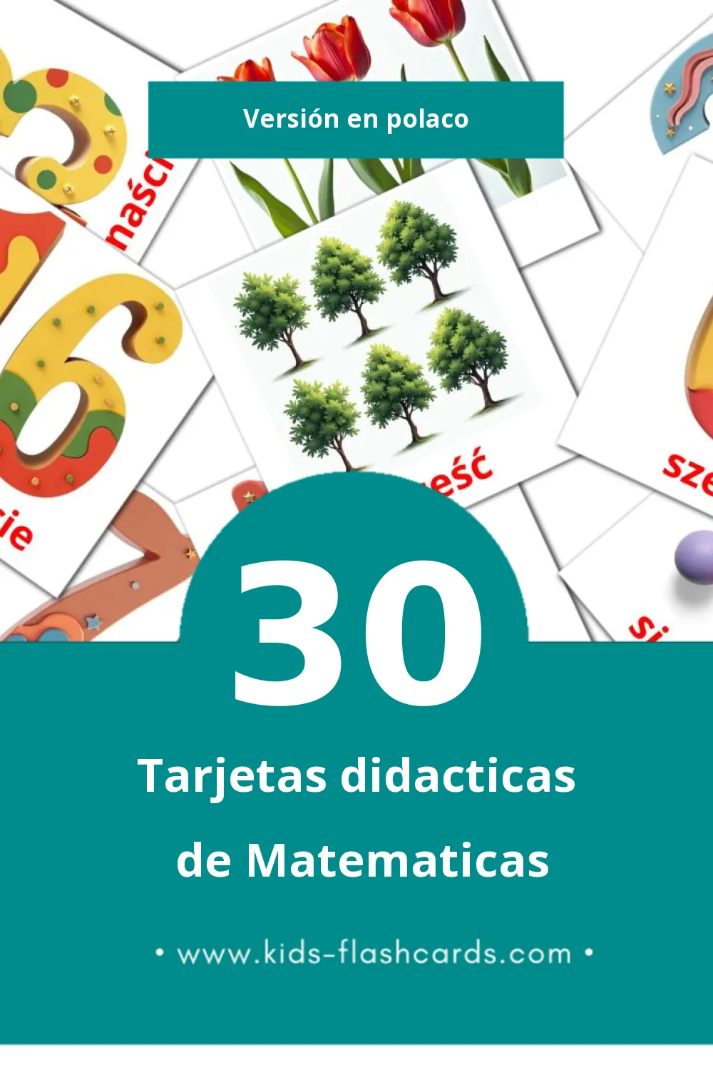 Tarjetas visuales de Matematyka para niños pequeños (30 tarjetas en Polaco)