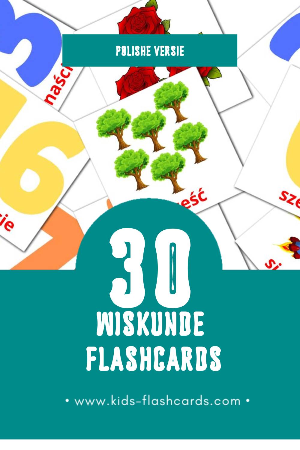 Visuele Matematyka Flashcards voor Kleuters (30 kaarten in het Polish)
