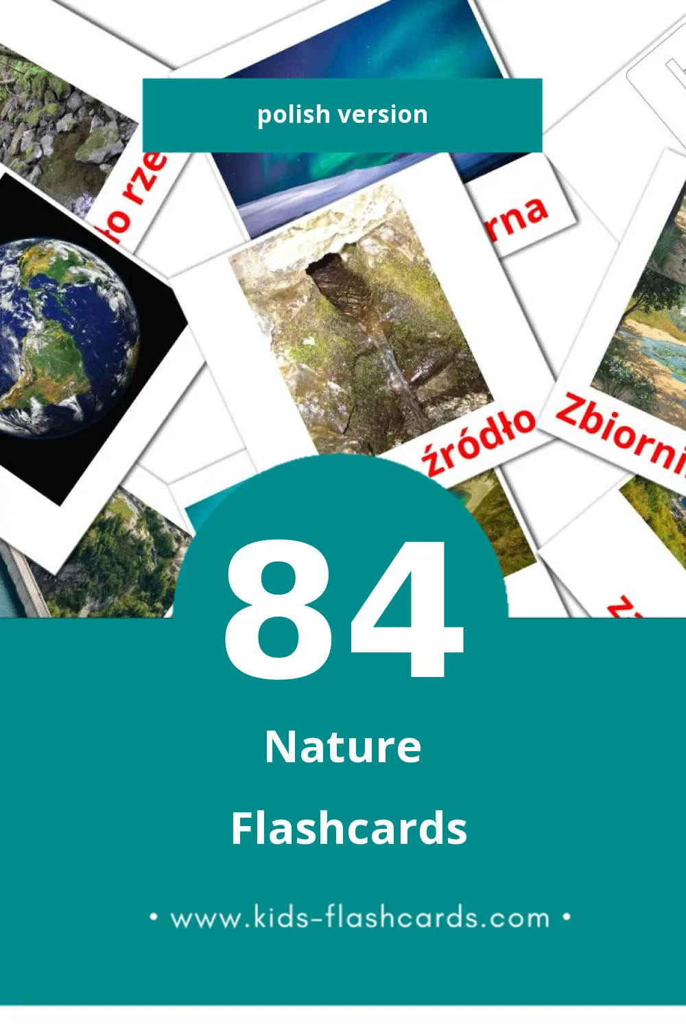 Visual Przyroda Flashcards for Toddlers (84 cards in Polish)