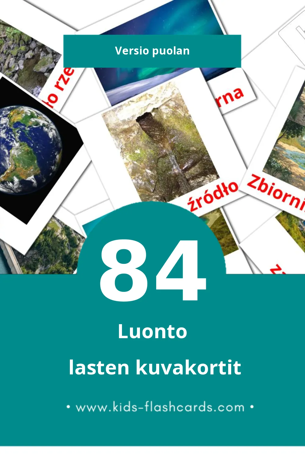 Przyroda lasten kuvakortit pikkulapsille (84 korttia Puolanksi)
