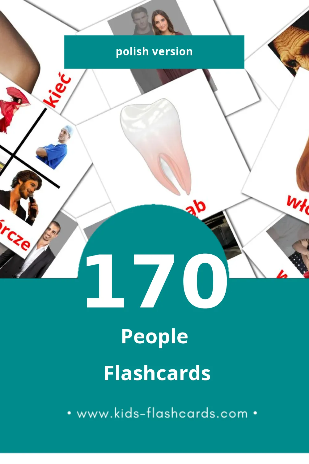 Visual ludzie Flashcards for Toddlers (170 cards in Polish)