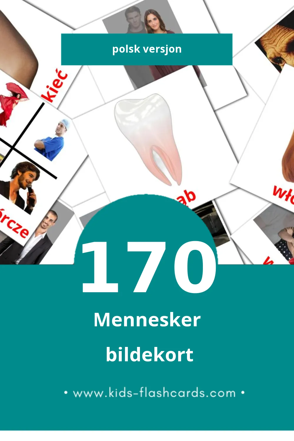 Visuelle ludzie bildekort for småbarn (170 kort på Polsk)