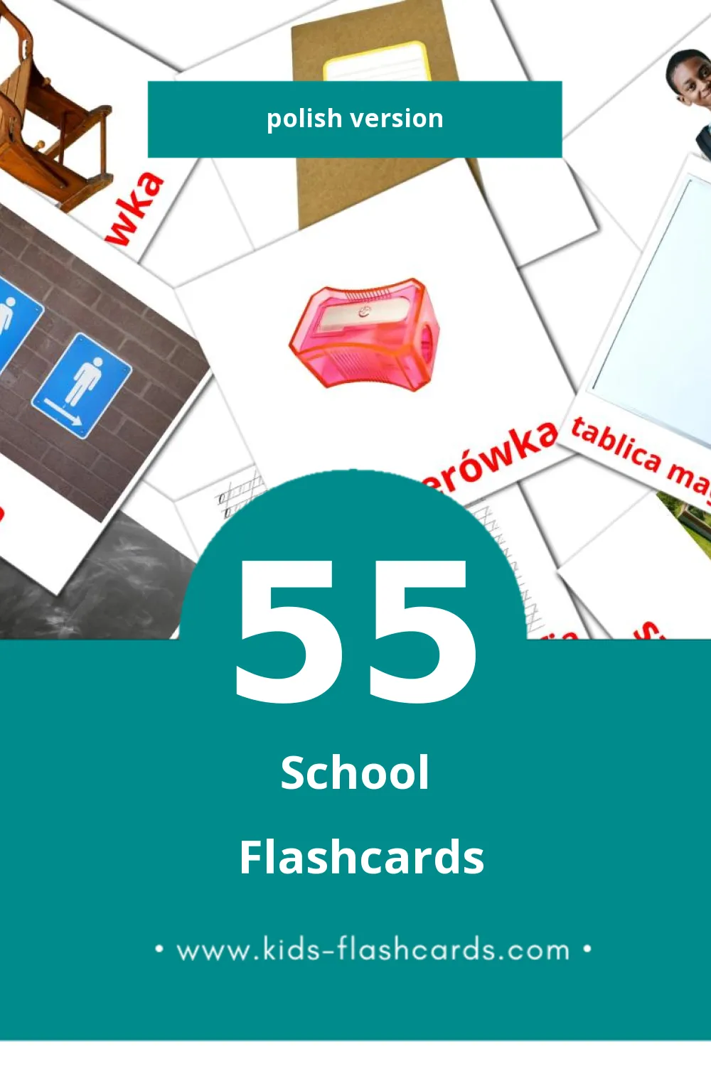 Visual Szkoła Flashcards for Toddlers (55 cards in Polish)