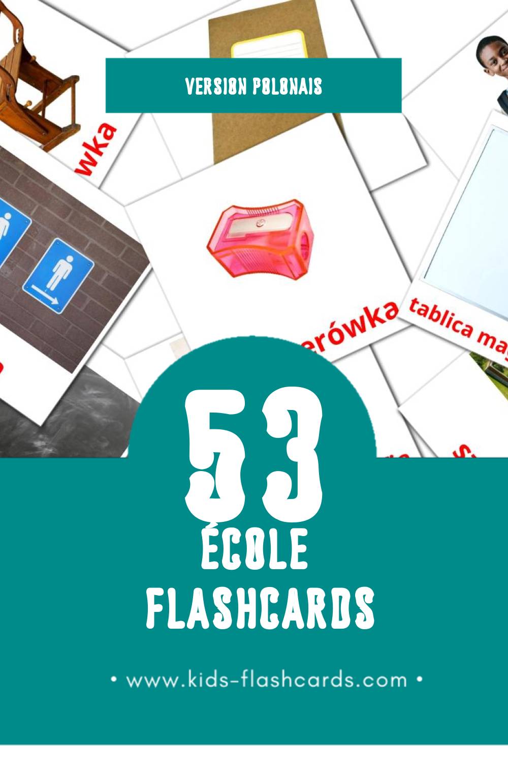 Flashcards Visual Szkoła pour les tout-petits (53 cartes en Polonais)