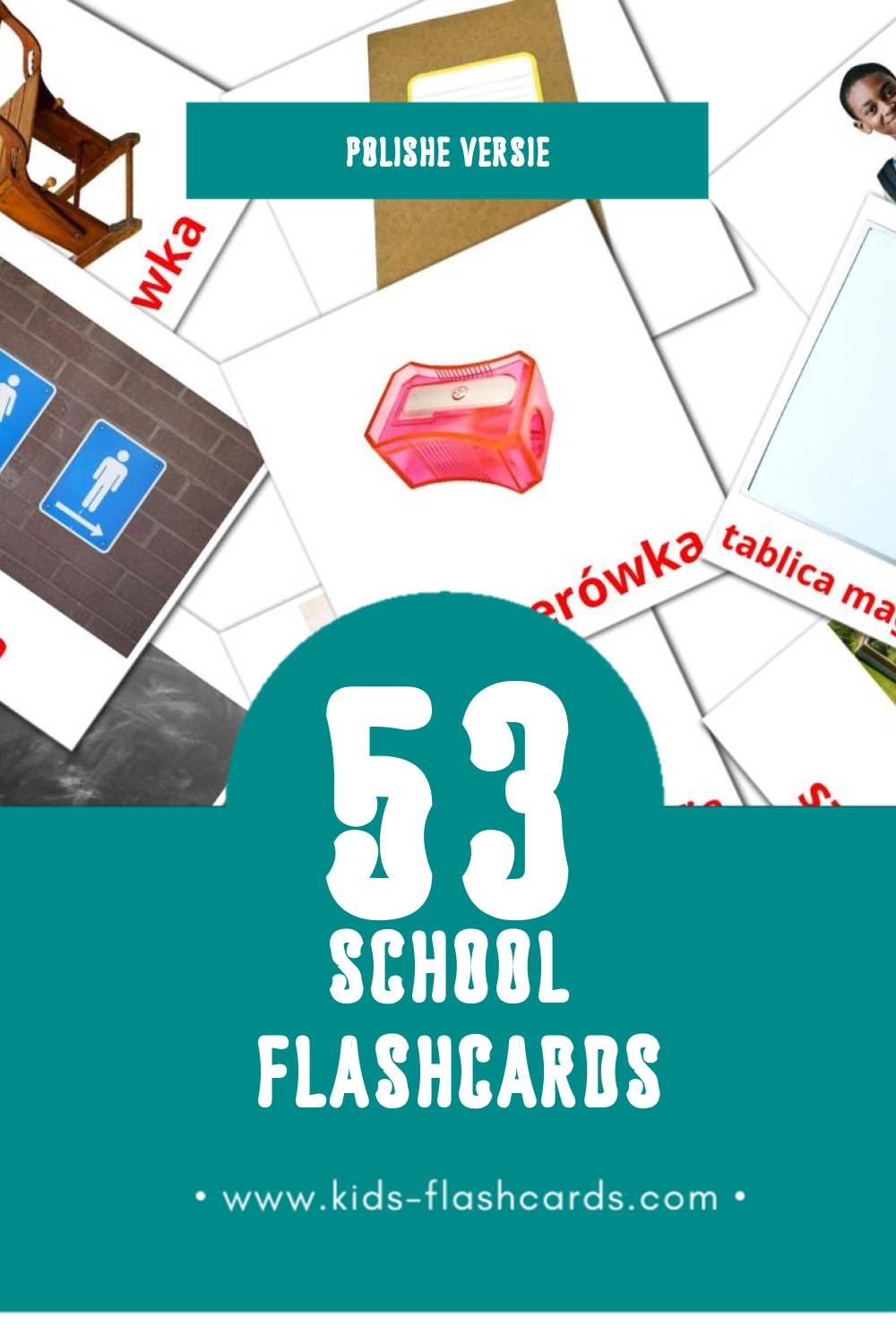 Visuele Szkoła Flashcards voor Kleuters (53 kaarten in het Polish)
