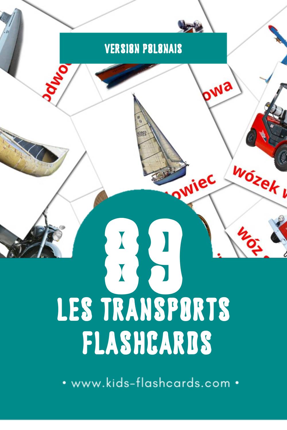 Flashcards Visual Transport pour les tout-petits (78 cartes en Polonais)
