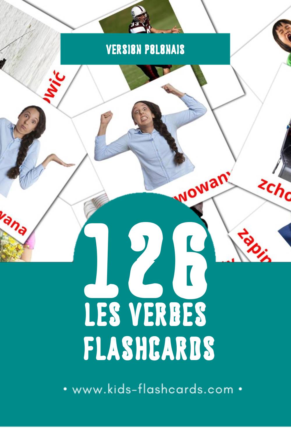 Flashcards Visual Czasowniki stanu pour les tout-petits (126 cartes en Polonais)