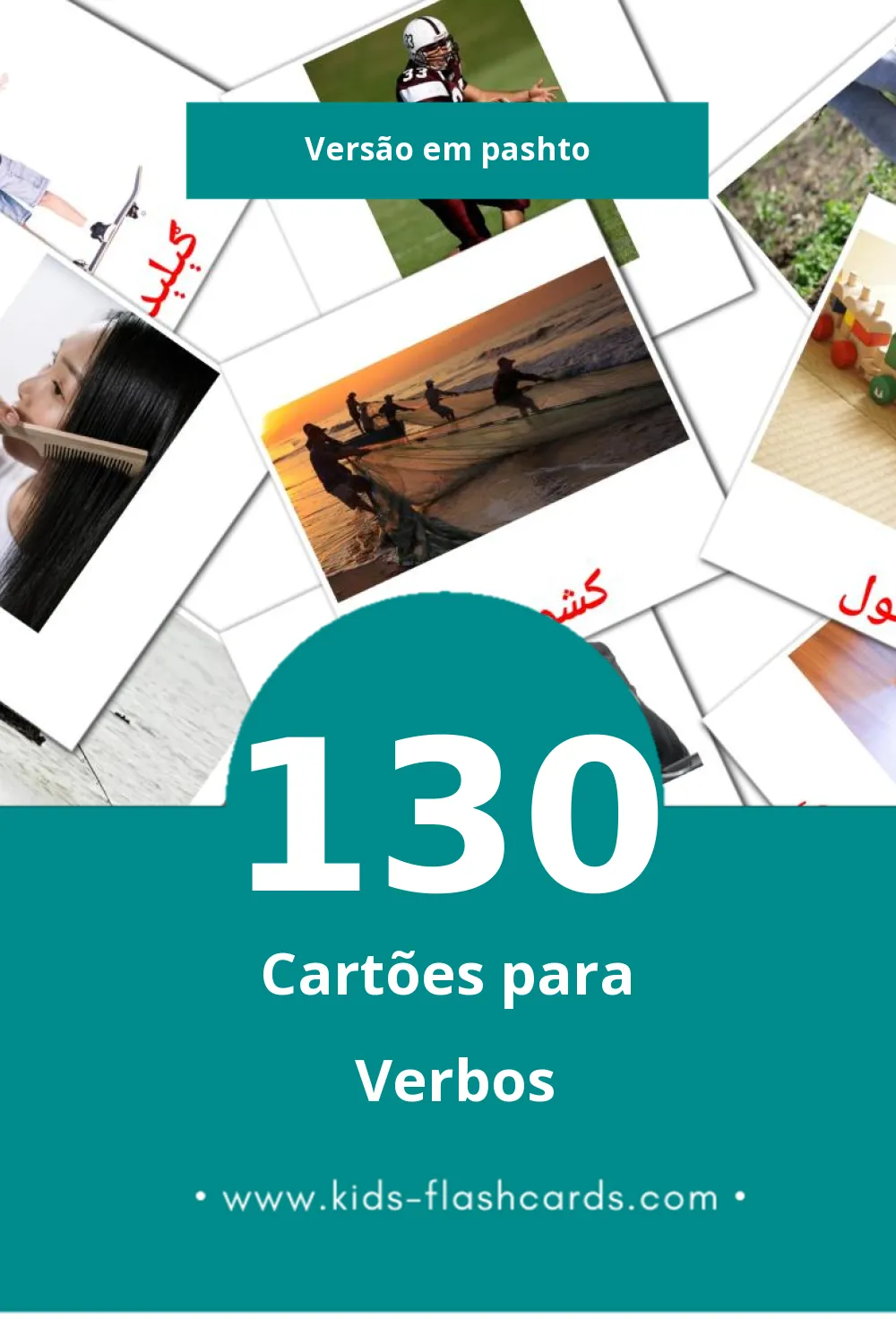Flashcards de فعلونه  Visuais para Toddlers (130 cartões em Pashto)