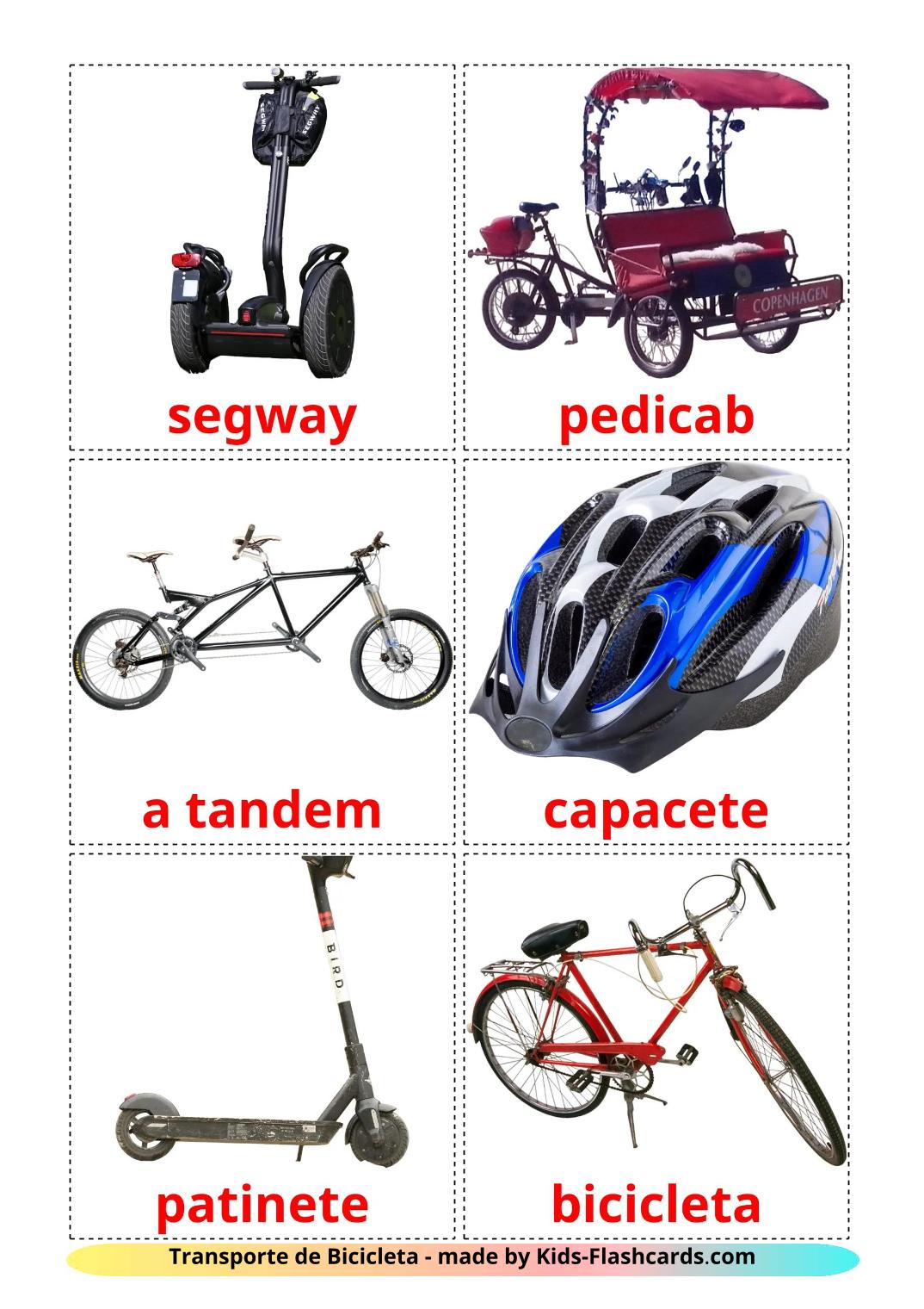 Bicycle transport - 17 Free Printable portuguese Flashcards 