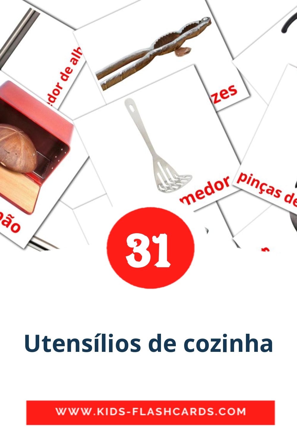 35 Utensílios de cozinha Picture Cards for Kindergarden in portuguese