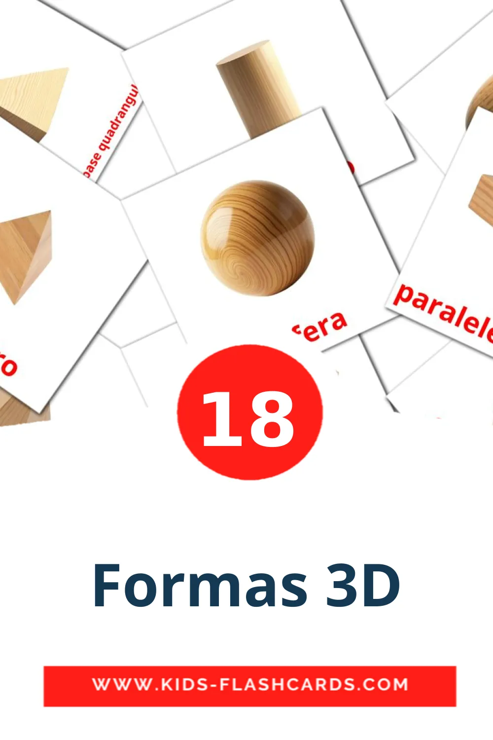 18 Formas 3D fotokaarten voor kleuters in het portugués