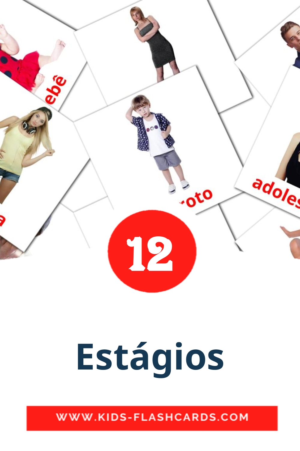 12 Estágios Bildkarten für den Kindergarten auf Portugiesisch