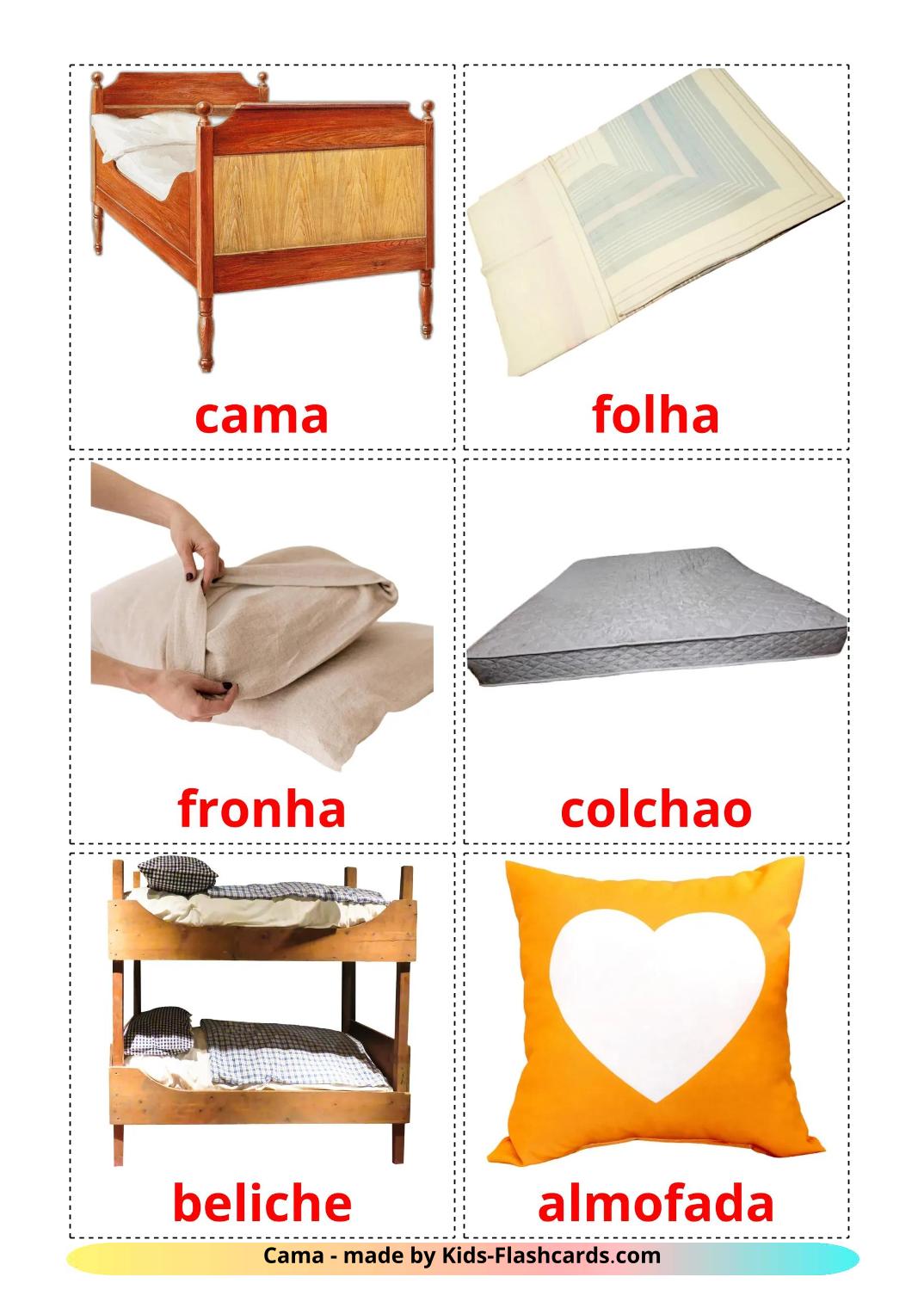 Bed - 15 Free Printable portuguese Flashcards 