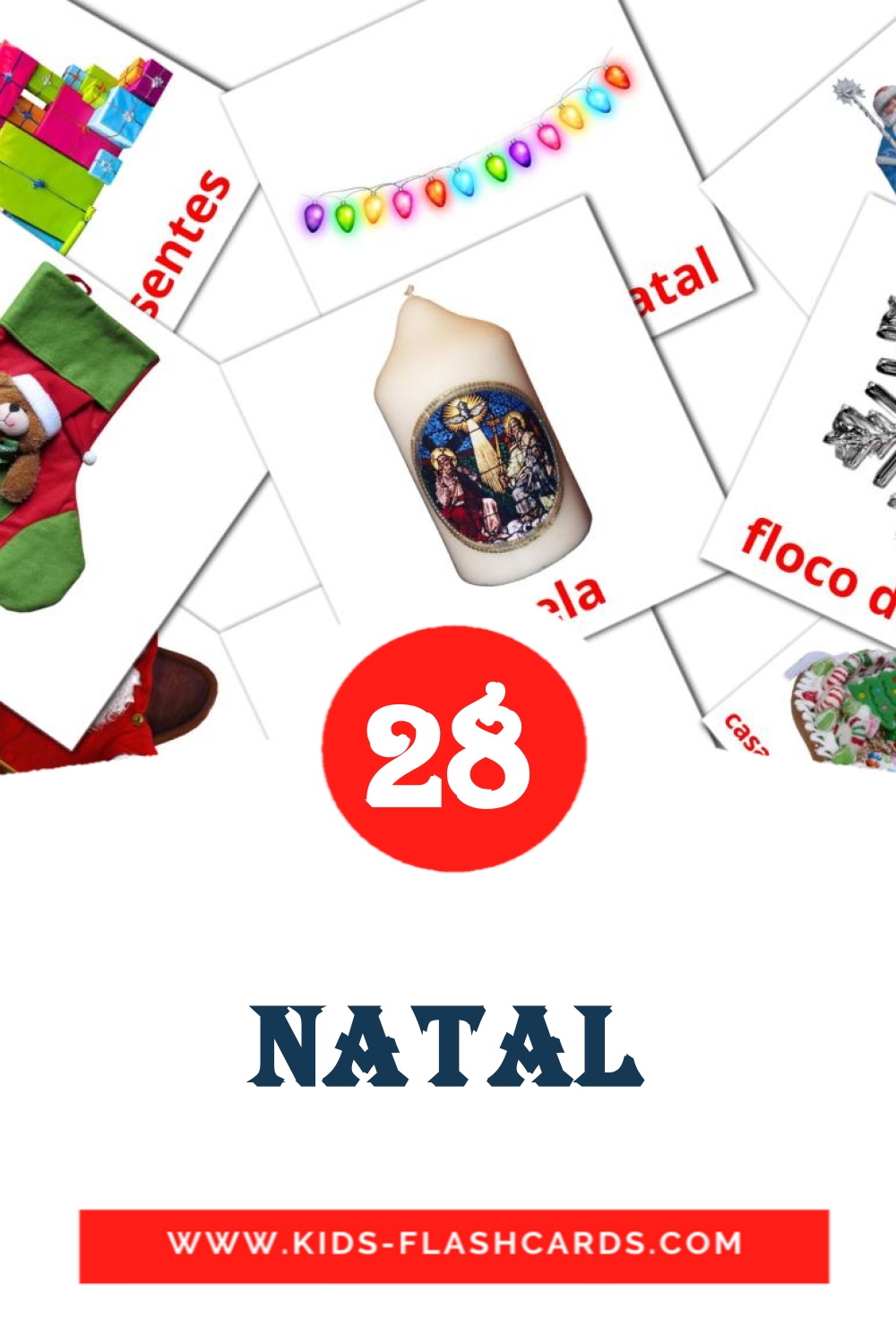 Natal на португальском для Детского Сада (28 карточек)