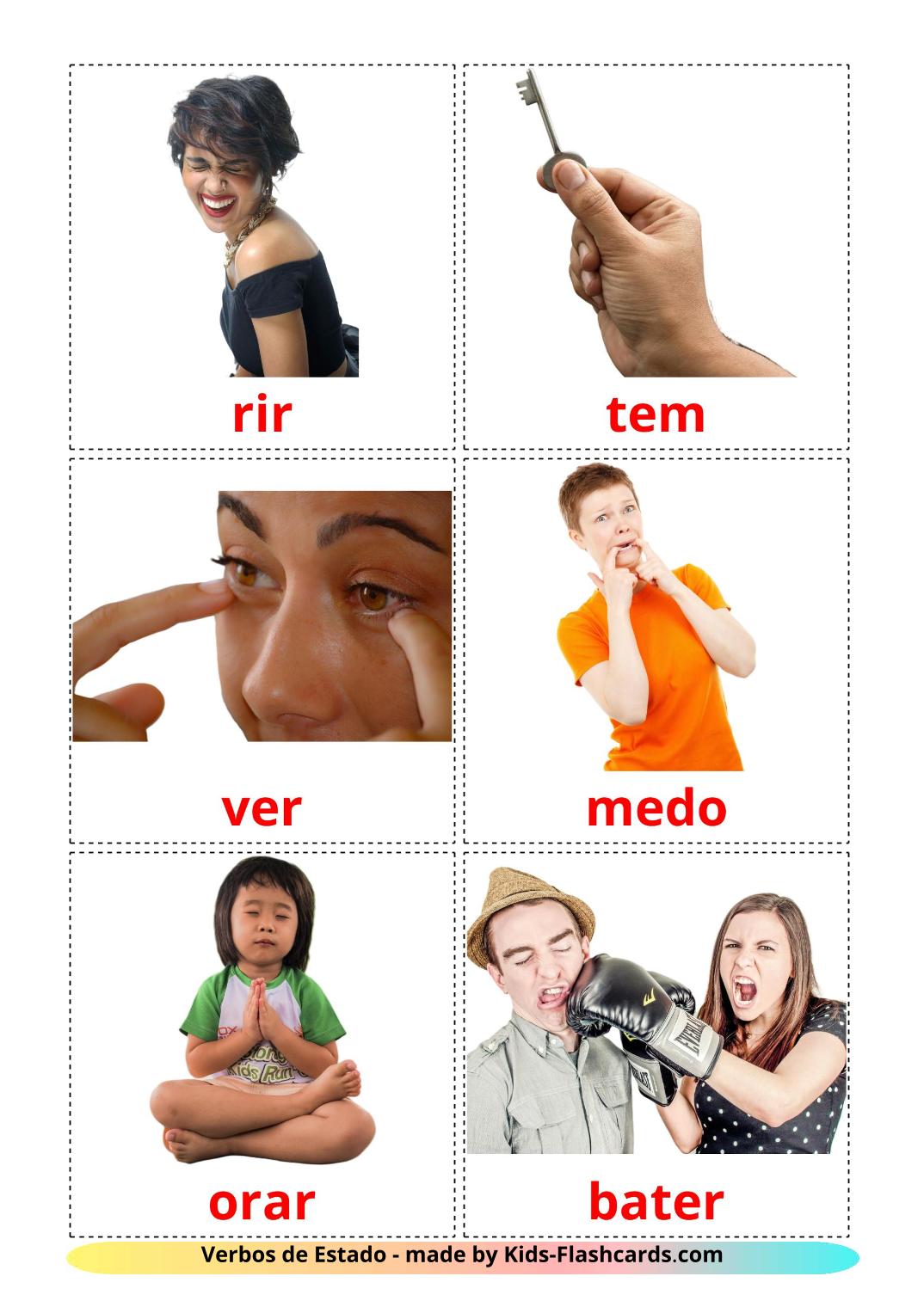 State verbs - 23 Free Printable portuguese Flashcards 