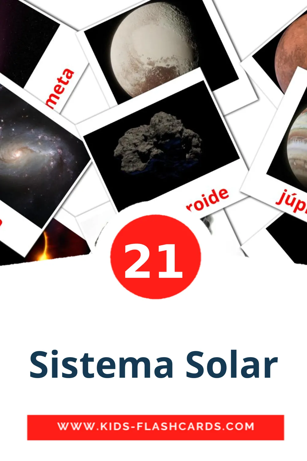 21 Sistema Solar Picture Cards for Kindergarden in portuguese