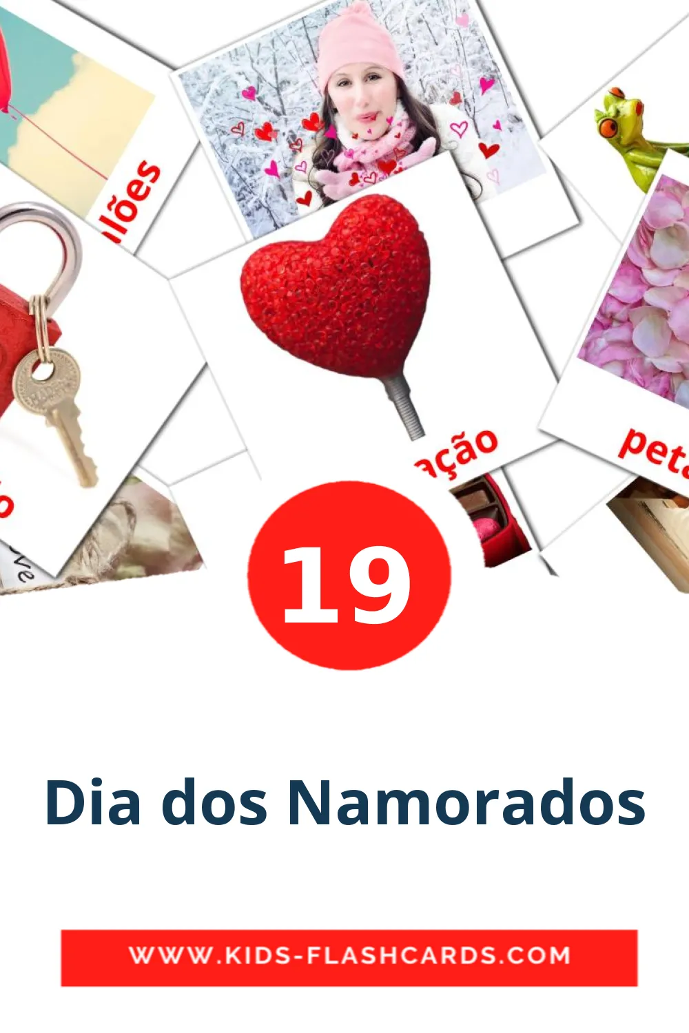 19 Dia dos Namorados Picture Cards for Kindergarden in portuguese