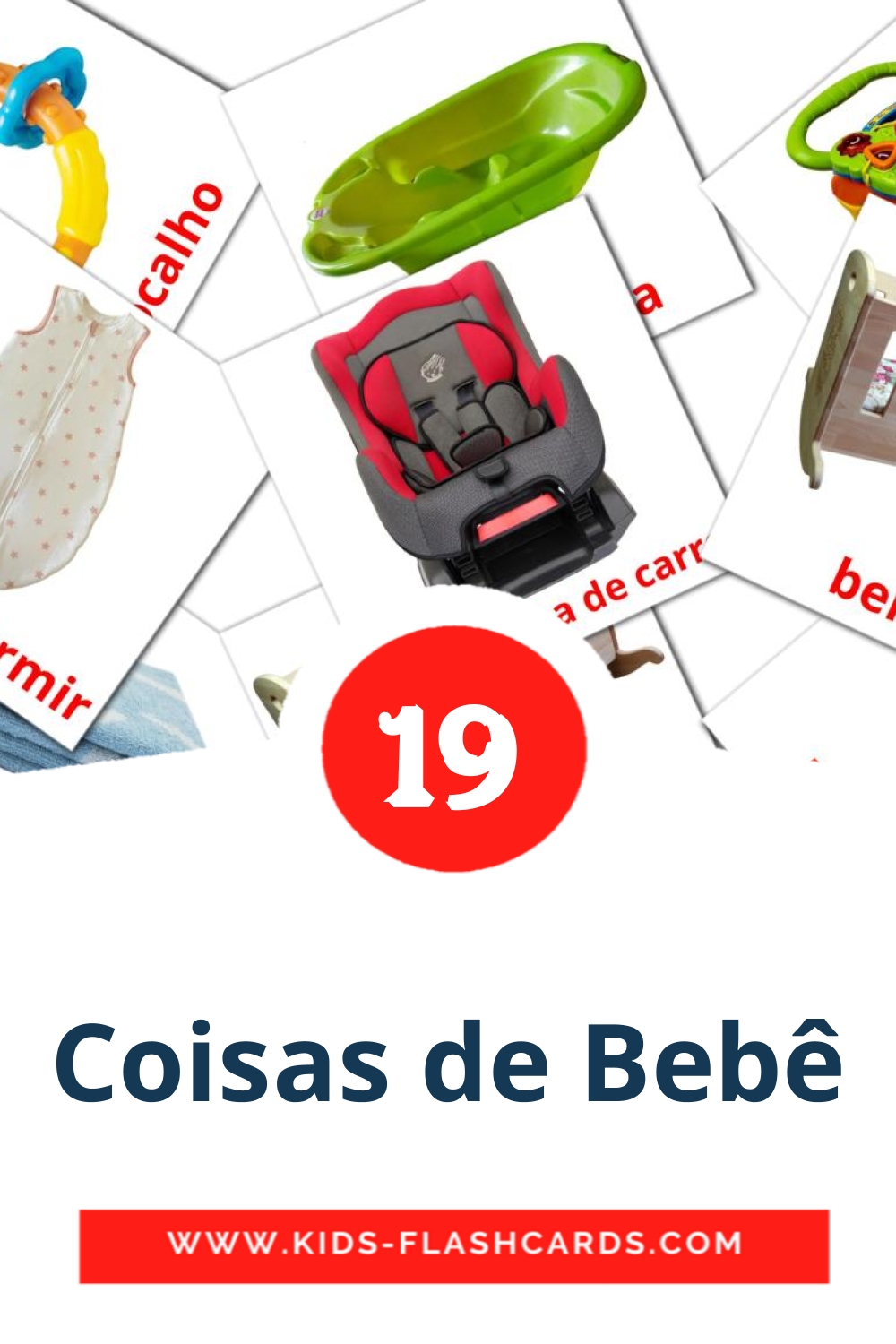 19 Cartões com Imagens de Coisas de Bebê para Jardim de Infância em português