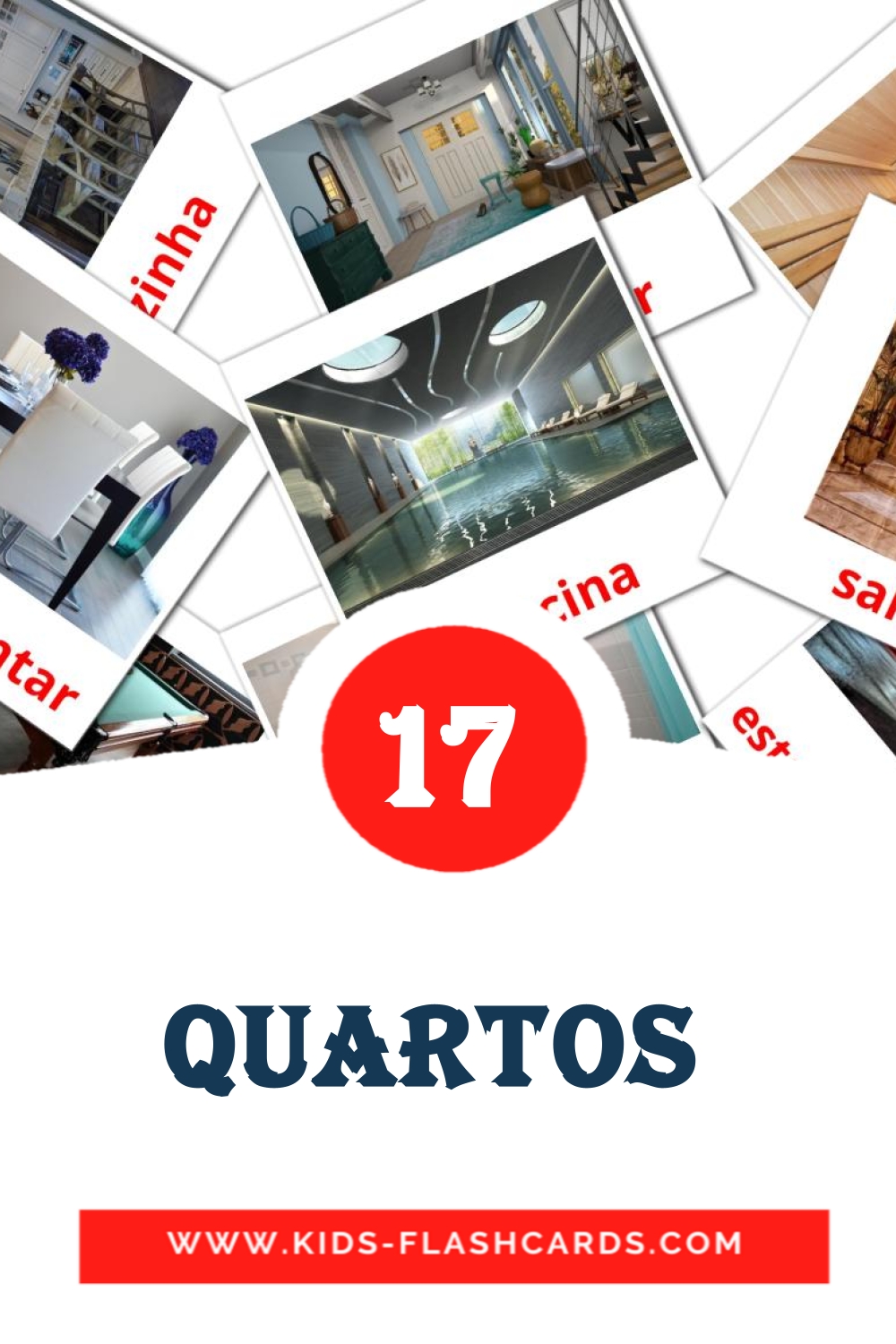 17 Quartos  Bildkarten für den Kindergarten auf Portugiesisch