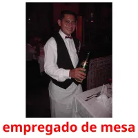 empregado de mesa cartões com imagens