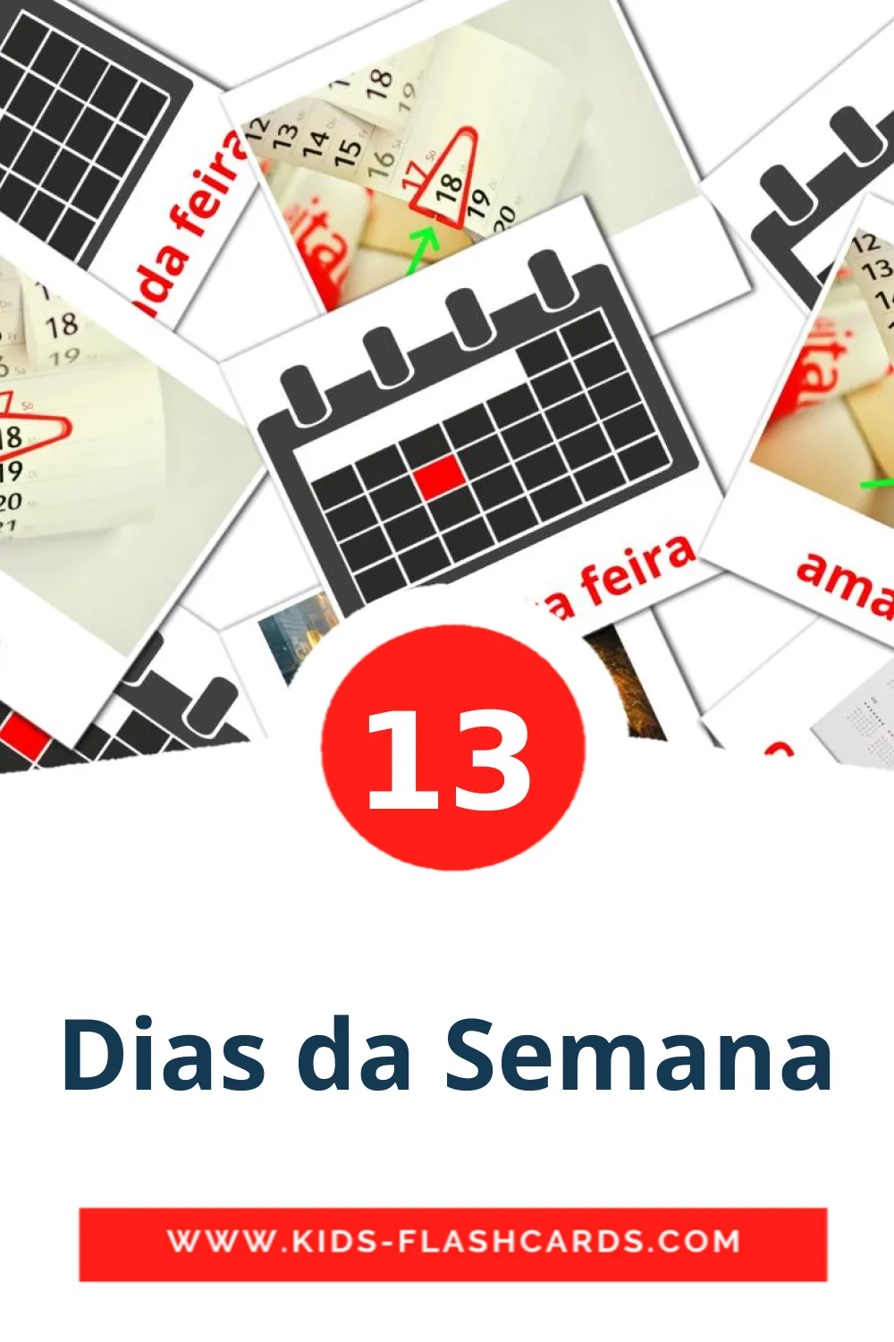 Days of the Week Flashcards English/Portuguese - Days of the Week