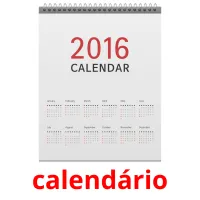 calendário cartões com imagens